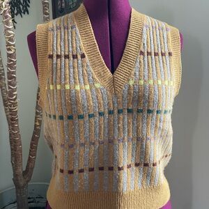 Madewell Jacquard Multicolor V-Neck Sweater Vest